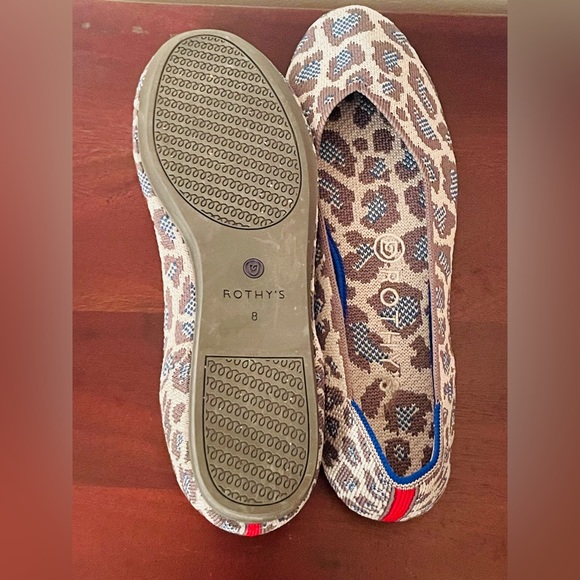 Rothy's Gray Spotted Flat Round Toe Slip On Shoes Ballet Flats Size 8 In EUC - Picture 8 of 9